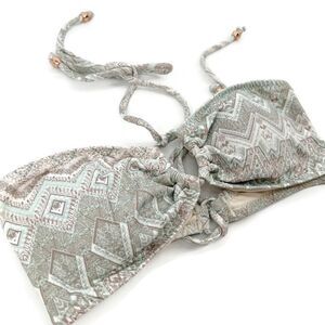 Eberjey Surf Spray Cora Key‎ Hole Bandeau Bikini Tie Top Sz L NWT